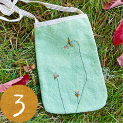 embroidered plant-dyed pocket purse