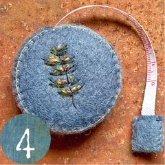 plant-dyed botanical tape measures: blues, purples & greys