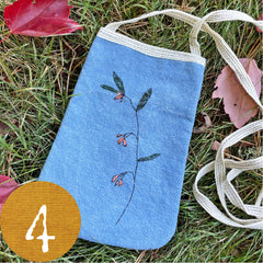 embroidered plant-dyed pocket purse