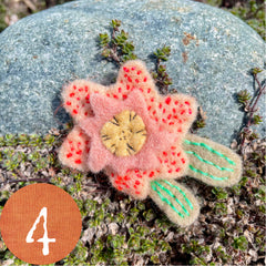 plant-dyed wool felt flower pins (new batch!)