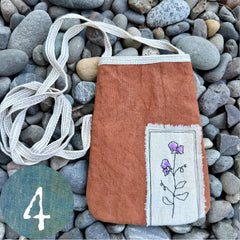 plant-dyed pocket purse with embroidered botanical patch (new batch!)