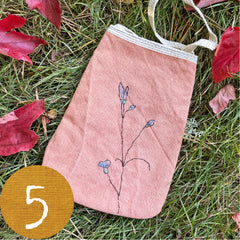 embroidered plant-dyed pocket purse