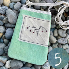 plant-dyed pocket purse with embroidered botanical patch (new batch!)