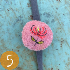 plant-dyed botanical pin cushion bracelet (leather lined)