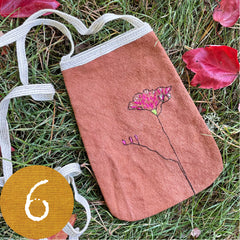 embroidered plant-dyed pocket purse