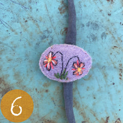 plant-dyed botanical pin cushion bracelet (leather lined)
