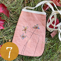 embroidered plant-dyed pocket purse