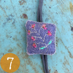plant-dyed botanical pin cushion bracelet (leather lined)