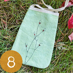 embroidered plant-dyed pocket purse