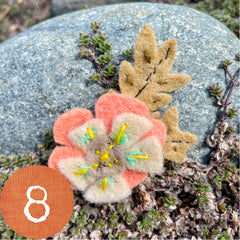 plant-dyed wool felt flower pins (new batch!)
