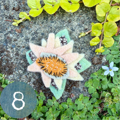 plant-dyed wool felt flower pins (new batch!)