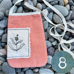 plant-dyed pocket purse with embroidered botanical patch (new batch!)