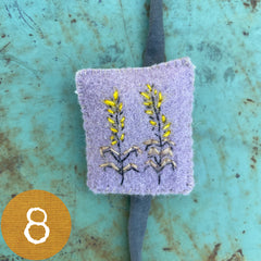 plant-dyed botanical pin cushion bracelet (leather lined)