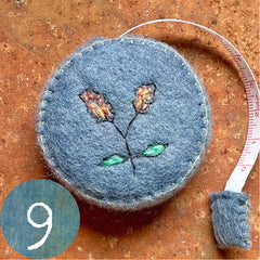 plant-dyed botanical tape measures: blues, purples & greys