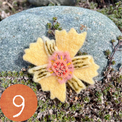 plant-dyed wool felt flower pins (new batch!)