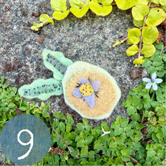 plant-dyed wool felt flower pins (new batch!)