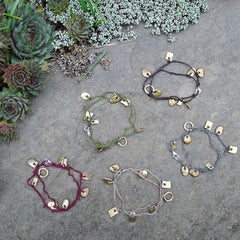 nine charm double-wrap bracelet