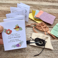 DIY plant-dyed wool felt flower kit