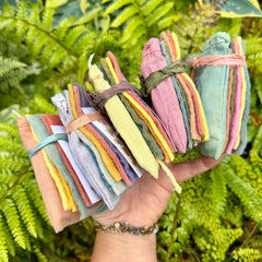 DIY plant-dyed wool felt flower kit