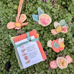 DIY plant-dyed wool felt flower kit