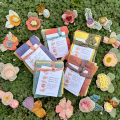DIY plant-dyed wool felt flower kit
