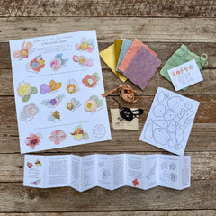 DIY plant-dyed wool felt flower kit