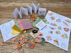 DIY plant-dyed wool felt flower kit