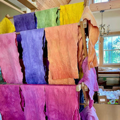plant-dyed wool felt bundle