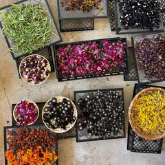 remnant bag: assortment of plant-dyed textiles