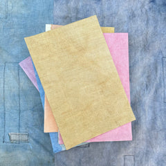 large plant-dyed handbound journal: patchwork & plain