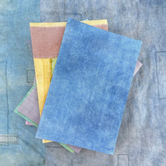 large plant-dyed handbound journal: patchwork & plain