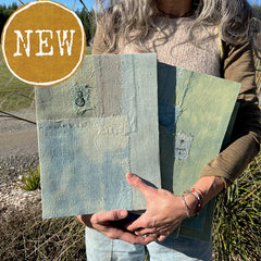 patchwork blue amulet extra large handbound journal