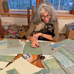 patchwork blue amulet extra large handbound journal