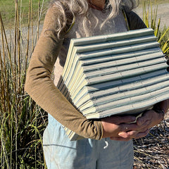 patchwork blue amulet extra large handbound journal