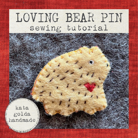 sewing tutorial: loving bear pin