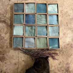 indigo plant-dyed treasure box for the stitcher