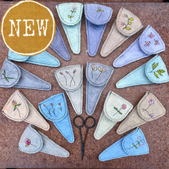 plant-dyed botanical scissor slips: blues, purples & browns