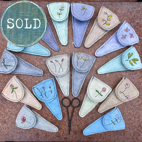 plant-dyed botanical scissor slips: blues, purples & browns