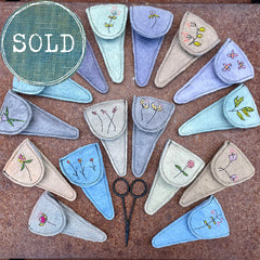 plant-dyed botanical scissor slips: blues, purples & browns