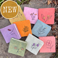 chubby little plant-dyed felt journal with botanical stitching