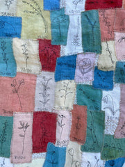 5" squares: plant-dyed 5.6oz organic hemp linen
