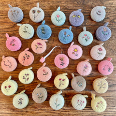 plant-dyed botanical tape measures: yellows & browns