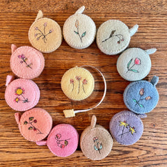 plant-dyed botanical tape measures: yellows & browns