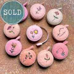 plant-dyed botanical tape measures: pinks & peaches