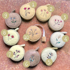 plant-dyed botanical tape measures: yellows & browns