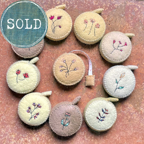 plant-dyed botanical tape measures: yellows & browns