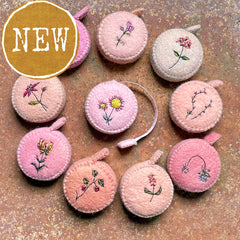 plant-dyed botanical tape measures: pinks & peaches