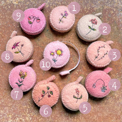 plant-dyed botanical tape measures: pinks & peaches