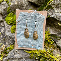 drop charm earrings: recycled bronze & sterling silver
