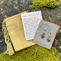 drop charm earrings: recycled bronze & sterling silver